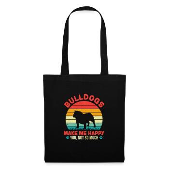 Bouledogue anglais Cadeau de chien bouledogue anglais - Sac en tissu - noir - Devant