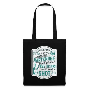 Dormir avec un barman Lustiges Bartender - Sac en tissu - noir - Devant