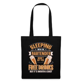 Dormir avec un barman Lustiges Bartender - Sac en tissu - noir - Devant