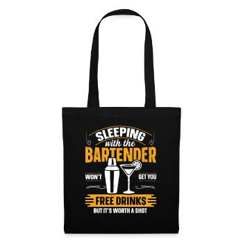 Dormir avec un barman Lustiges Bartender - Sac en tissu - noir - Devant