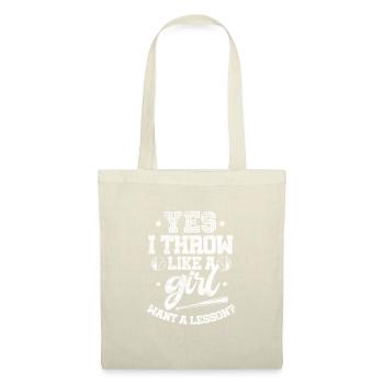 Fille de softball - Sac en tissu - nature - Devant