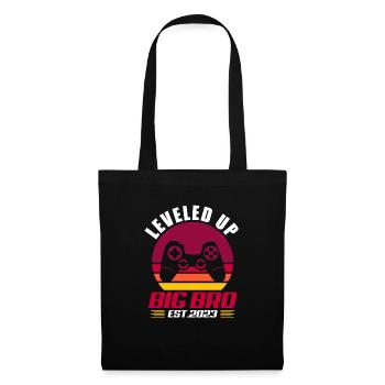 Schwangerschaft Grosser Bruder Schwanger Geschenk - Stoffbeutel - Schwarz - Vorne