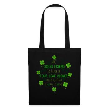 Un bon ami est comme un trèfle à 4 feuilles St Patrick - Sac en tissu - noir - Devant
