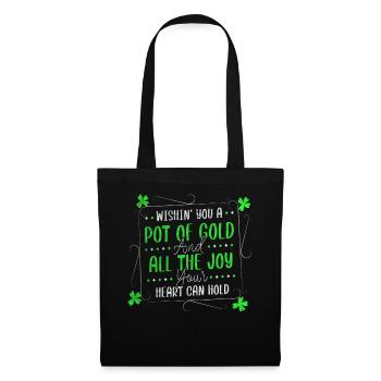 Je vous souhaite un pot d’or Saint-Patrick - Sac en tissu - noir - Devant