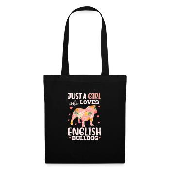 Bouledogue anglais Cadeau de chien bouledogue anglais - Sac en tissu - noir - Devant