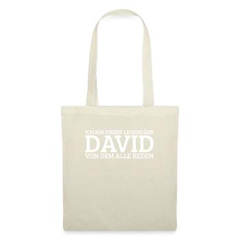David Lustiger Spruch Geburtstag Vorname - Stoffbeutel - Natur - Vorne