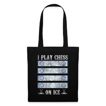 I play Chess on Ice Curling House - Stoffbeutel - Schwarz - Vorne