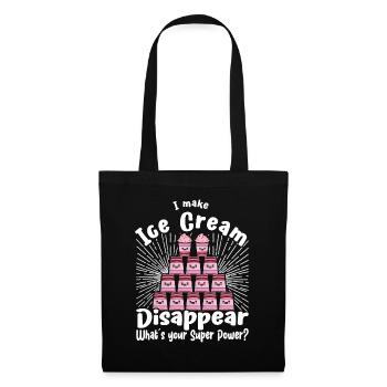 Je fais disparaître la crème glacée Superpower Lover Gift - Sac en tissu - noir - Devant