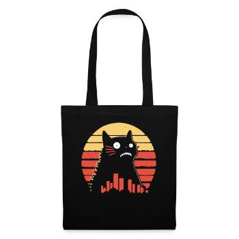 Chat monstre géant - Sac en tissu - noir - Devant