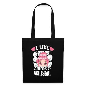 I Like Anime & Volleyball Girls Gift Idea - Stoffbeutel - Schwarz - Vorne