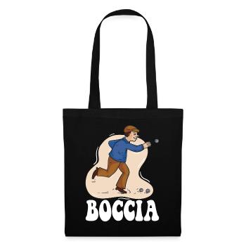 Joueur de boccia Vêtements avec balles de pétanque Boccia - Sac en tissu - noir - Devant