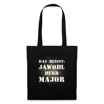 Das heißt Jawohl Herr Major Bundeswehr Soldat - Stoffbeutel - Schwarz - Vorne