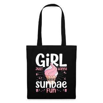 Girl Just Wanna Have Sundae Fun Dessert Popsicle - Stoffbeutel - Schwarz - Vorne