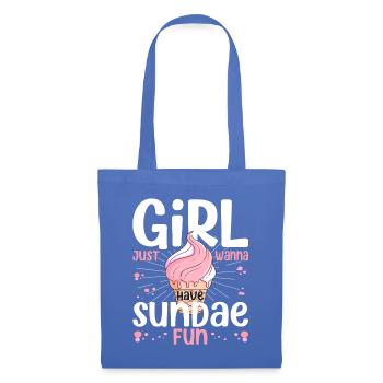 Girl Just Wanna Have Sundae Fun Dessert Popsicle - Stoffbeutel - Hellblau - Vorne