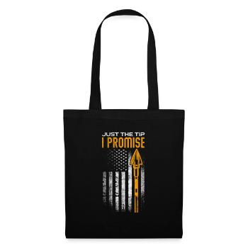 Bogenschiessen Bogenschütze Bogen Pfeil Geschenk - Stoffbeutel - Schwarz - Vorne