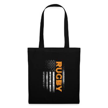 Rugby Verein Rugbyteam Football Sport Geschenk - Stoffbeutel - Schwarz - Vorne