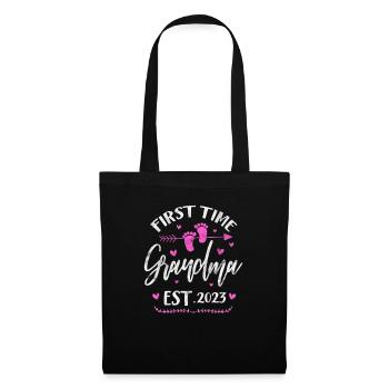 Schwangerschaft Oma Schwanger Geburt Baby Geschenk - Stoffbeutel - Schwarz - Vorne