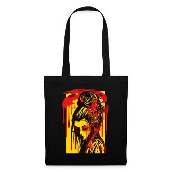 Colored drops and Japanese geisha girl - Tote Bag - black - Front