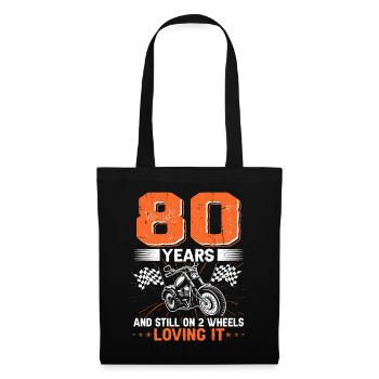 80 ans et toujours sur 2 roues 80e anniversaire - Sac en tissu - noir - Devant