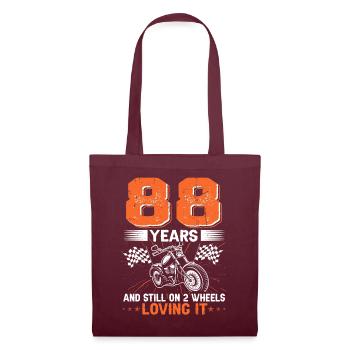 88 Years And Still On 2 Wheels 88th Birthday - Tote Bag - burgundy - Front