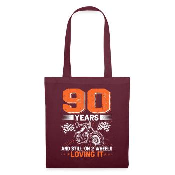 90 Years And Still On 2 Wheels 90th Birthday - Tote Bag - burgundy - Front