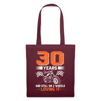 30 Years And Still On 2 Wheels 30th Birthday - Tote Bag - burgundy - Front