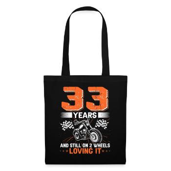 33 ans et toujours sur 2 roues 33e anniversaire - Sac en tissu - noir - Devant