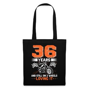 36 ans et toujours sur 2 roues 36e anniversaire - Sac en tissu - noir - Devant