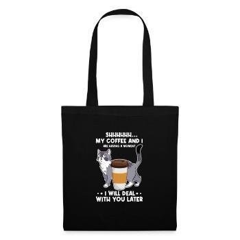 Kaffee Koffein Espresso Barista Geschenk - Stoffbeutel - Schwarz - Vorne