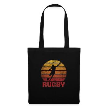 Rugby Verein Rugbyteam Football Sport Geschenk - Stoffbeutel - Schwarz - Vorne