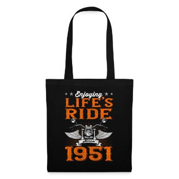 Enjoying Life's Ride Since 1951 Motorcycle 72th - Stoffbeutel - Schwarz - Vorne