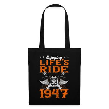 Enjoying Life's Ride Since 1947 Motorcycle 76th - Stoffbeutel - Schwarz - Vorne