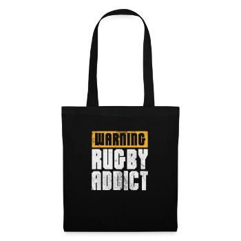 Rugby Verein Rugbyteam Football Sport Geschenk - Stoffbeutel - Schwarz - Vorne