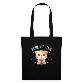 Bubble Tea Boba Tea Kawaii Geschenk - Stoffbeutel - Schwarz - Vorne