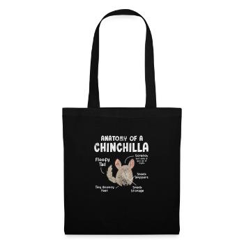 Chinchilla Nagetier Haustier Nager Geschenk - Stoffbeutel - Schwarz - Vorne