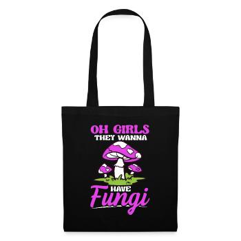 Oh les filles, ils veulent avoir des champignons butineurs de champignons - Sac en tissu - noir - Devant