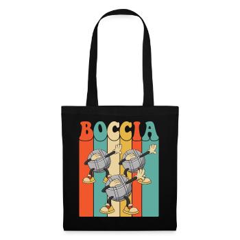 Joueur de boccia tamponnant la balle de boccia avec le boccia - Sac en tissu - noir - Devant