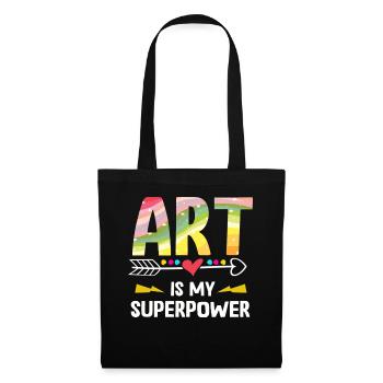 Art Is My Superpower - Tote Bag - black - Front