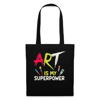 Art Is My Superpower - Tote Bag - black - Front