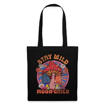 Stay Wild Moon Child Hippie Mushroom - Tote Bag - black - Front