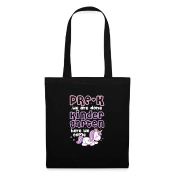 Kindergarten Kind Einschulung Schule Geschenk - Stoffbeutel - Schwarz - Vorne