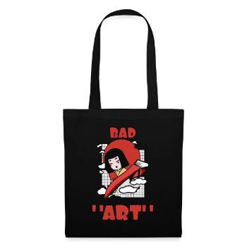 schlechte Kunst Katze Japan Geisha trashiges Chaos - Stoffbeutel - Schwarz - Vorne