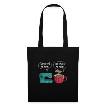Coudre du café - Sac en tissu - noir - Devant