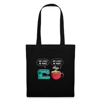 Café Cousue Caféine Couturière Espresso Cadeau - Sac en tissu - noir - Devant
