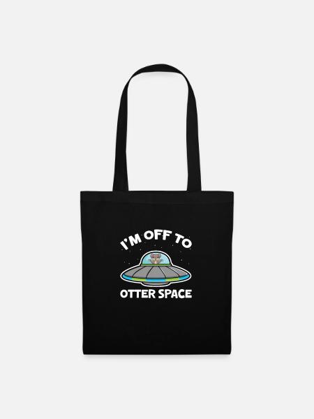 Otter Seeotter Fischotter Geschenk - Stoffbeutel - Schwarz