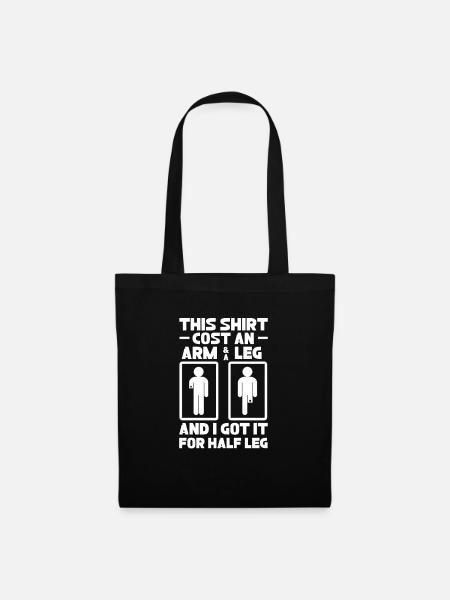 Amputation Amputieren Prothese Geschenk - Stoffbeutel - Schwarz
