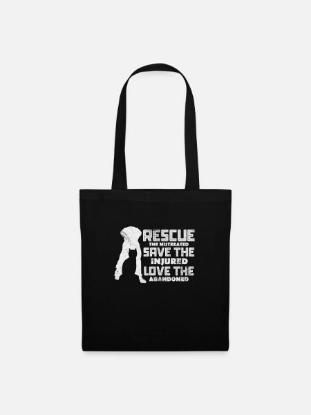 Animal Rescue Animal Welfare Cadeau pour les amoureux des animaux - Sac en tissu - noir