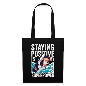 Rester positif est mon superpouvoir - Sac en tissu - noir - Devant