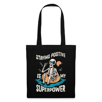 Rester positif est mon superpouvoir - Sac en tissu - noir - Devant