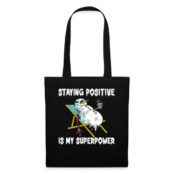 Rester positif est mon superpouvoir - Sac en tissu - noir - Devant